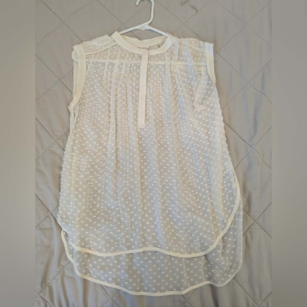 Rebecca Taylor sheer cream blouse size 4
